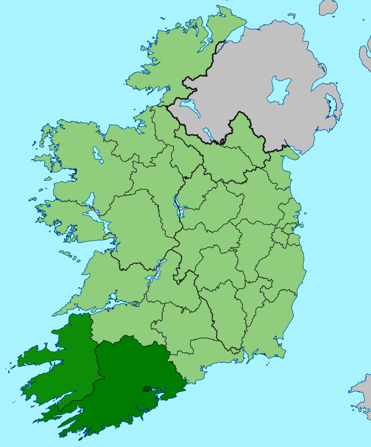 Map of the Republic of Ireland