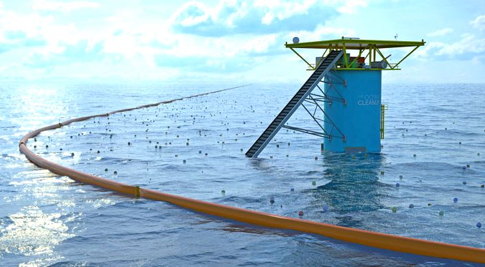 Boyan Slat's ocean cleaning boom concept