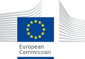 European Commission flag logo stars on blue