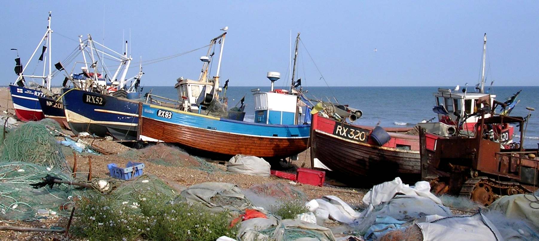 Fishing boats poluting the beaches in Sussex