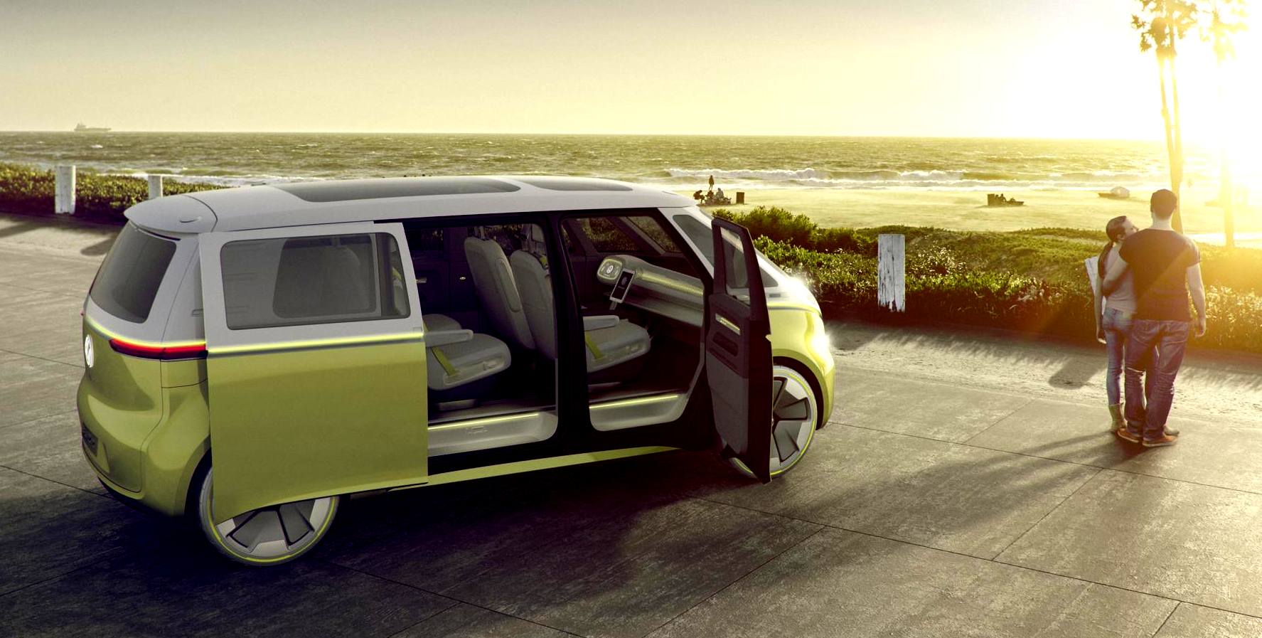VW T6 electrically powered camper bus