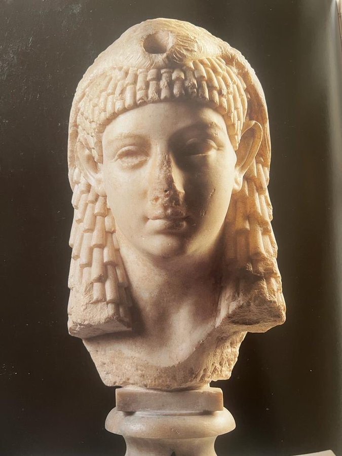 A marble bust of Cleopatra, Hellenistic style