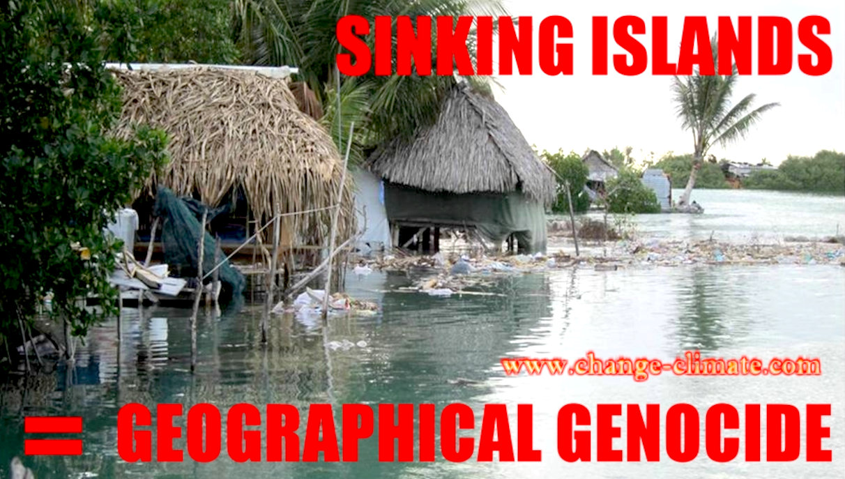 Kiribati Island is sinking as sea levels rise from global warming