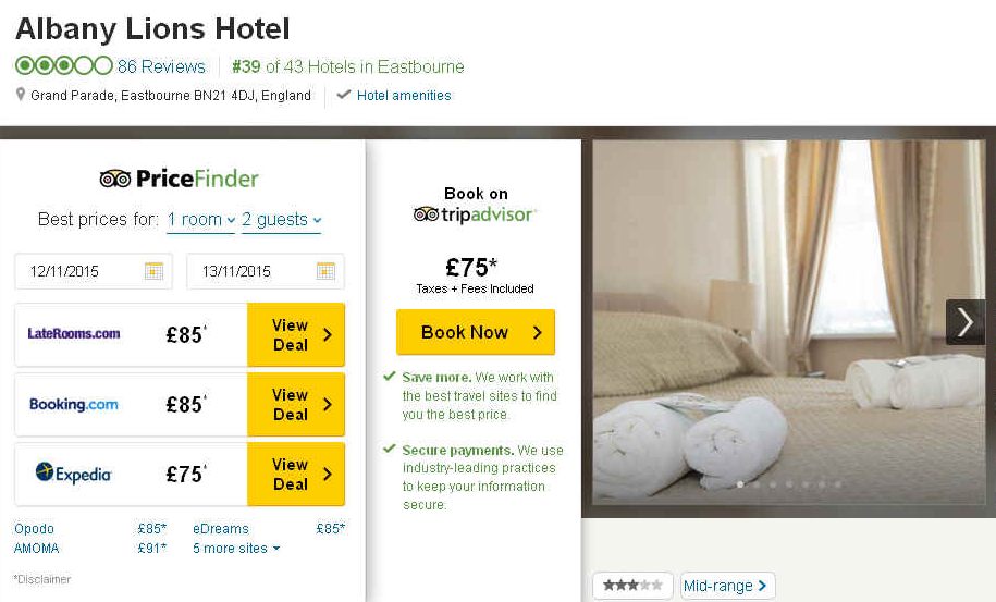 Albany Lions hotel TripAdvisor price finder