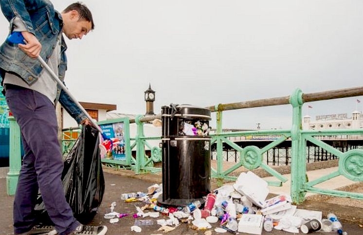 Brighton seafront trash collection