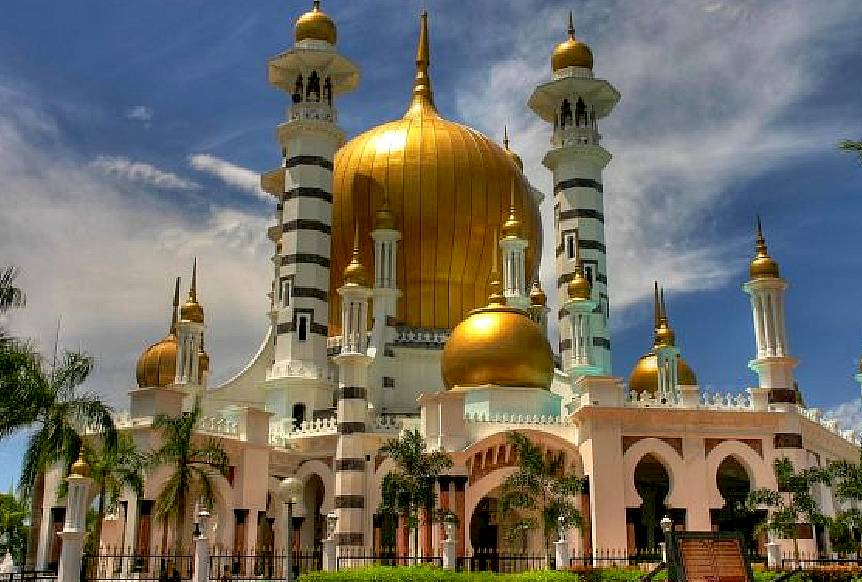 Gold dome on a mosque in Selangor Malaysia