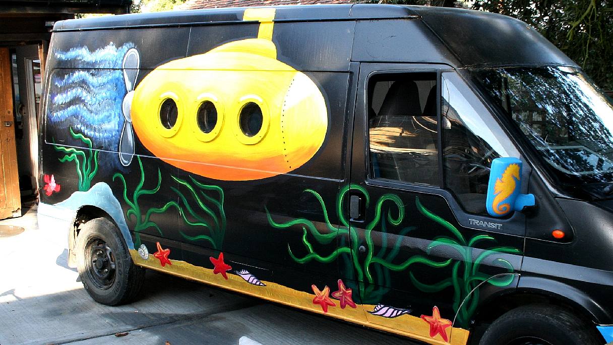 Ocean awareness hippy van, Ford Transit