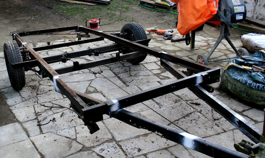 This chassis is eaten away at a load bearing point and must be repaired