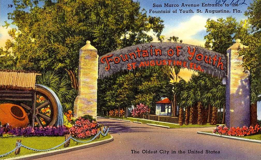 St Augustine postcard of the arch entrance to the local interest location