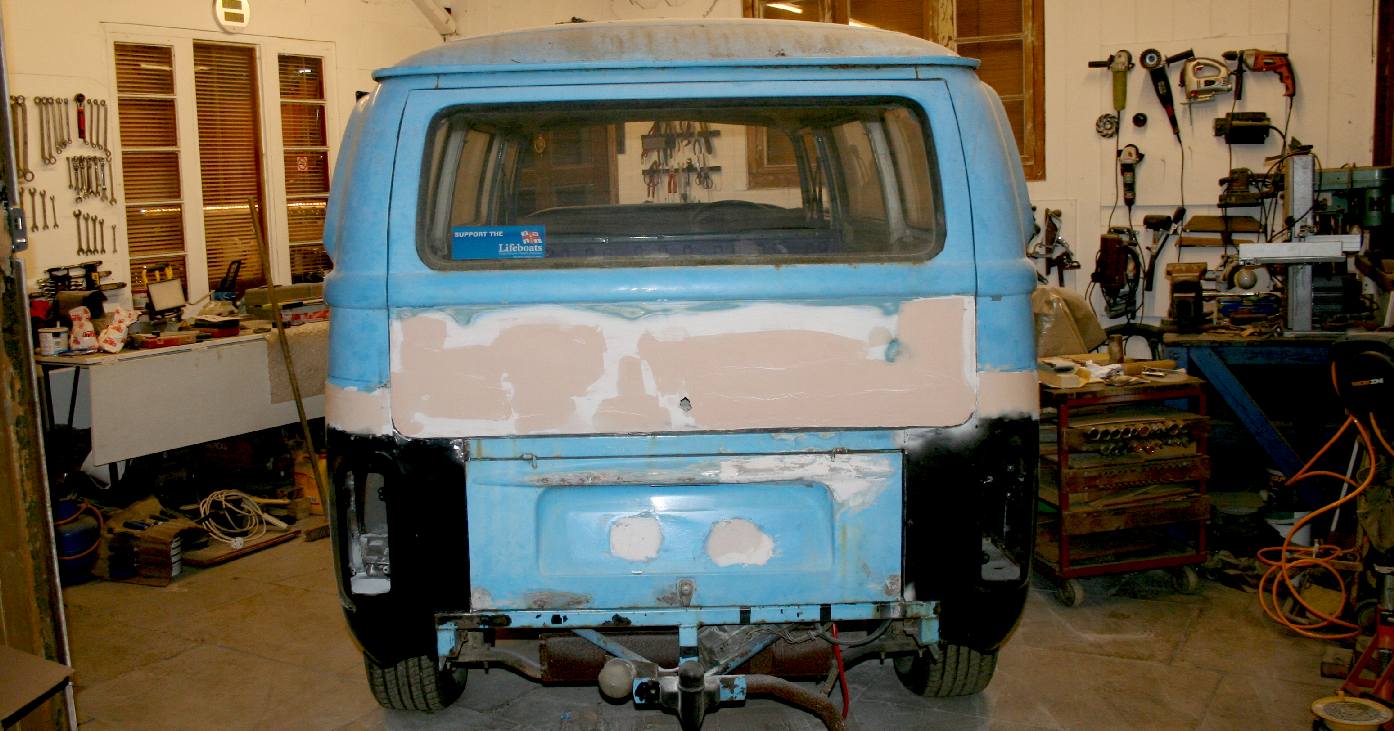 Preparation for painting of our Volkswagen tour bus 