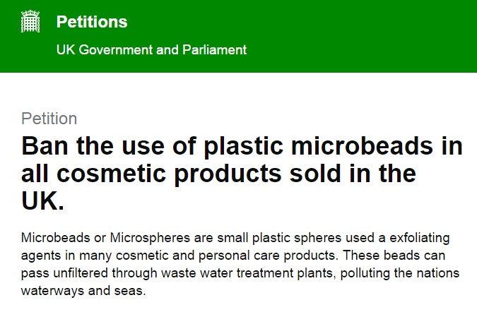 Petition to ban microbeads in the UK