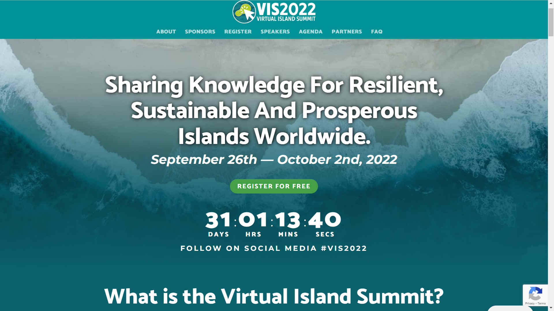 VIS 2022 Virtual Island Summit a free event to discuss climate and sutainability development goals