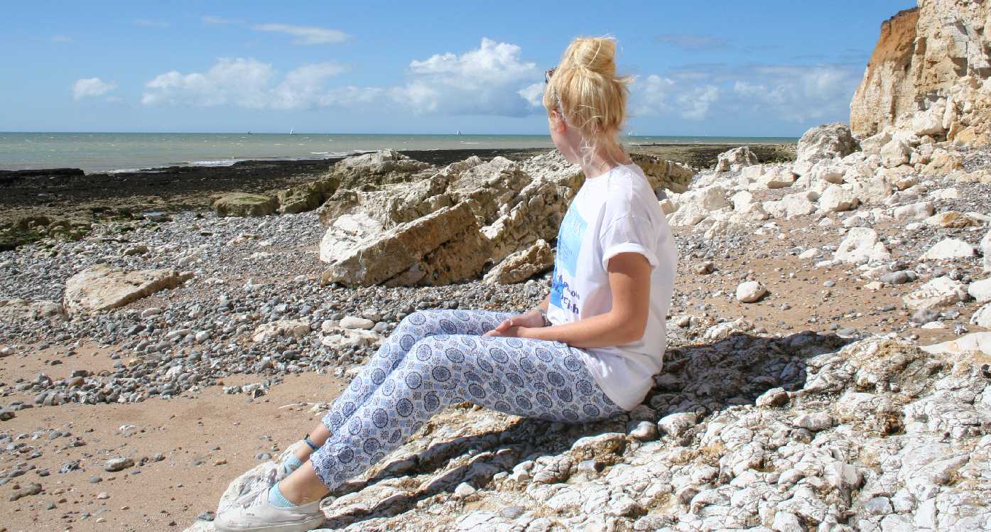 Emily Hoad, marine biologist and oceanographer, Seaford Head, English Channel